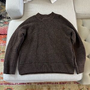 Madewell Women's Dark Brown Ribbed Crewneck Sweater
